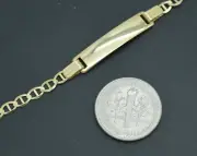 REAL 10K Yellow Gold 5.5" Mariner ID baby Children's Bracelet + Engraving 2.2gr