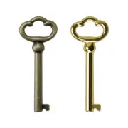 KY-2AB Universal Skeleton Key,Antique Brass Plated Hollow Barrel Skeleton Key...
