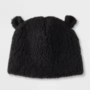 Kids Teddy Fleece Beanie - Cat & Jack Black OSFM