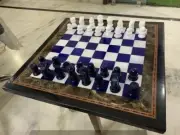 Black Marble Chess Set Top, Marble Chess Set, Christmas Eve Chess Board Decor