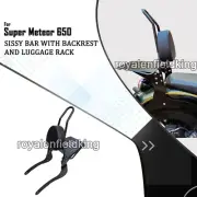 For Royal Enfield "SISSY BAR WITH BACKREST & LUGGAGE RACK" For Super Meteor 650
