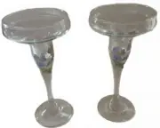 Pasahahce Fine Turkish Glassware Set of 2 Candlesticks Fine Blown Glass