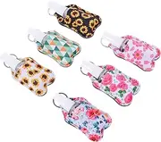 Beavorty 6 Sets Refillable Empty Bottles with Keychain Cover Leakproof Container for Travel for Hand and Liquid Storage