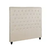 Foret Bed Head King Size Upholstered Headboard cream Bedhead Frame