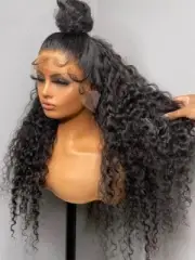 Deep Wave Frontal Wig 13x6 Hd Lace 30 40 Inchs Hairline Pre Plucked 13x4 Curly