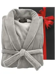 Plush Ultra Soft Robe - Light Grey