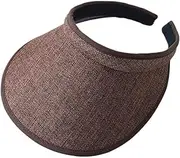[N\C] Ladies Summer Woven Straw Woven Empty Beach Hat, Clip-on Solid Color Wide-Brimmed Hat, UV Protection and Breathable Sun Hat