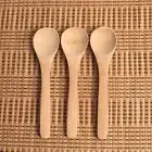 3 Pc Small Soup Tea Cooking Utensil Bamboo Spoon Wooden Round Jam Scoop