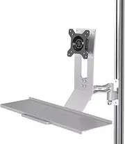 Jectse Sit & Stand Monitor Desk Mount, Height Adjustable Aluminum Alloy Display Keyboard Bracket, Integrated Screen Mount with Keyboard Tray, Space Saving and Cable Management