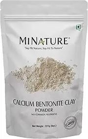 Mi nature Calcium Bentonite Clay Powder | Indian Healing Clay | Food Grade Powder | Natural Herbal Skin Care | Great For DIY Mask, Soap, & Scrub | For Gentle Care Made In India | 227g(8oz) (0.5lb)
