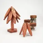 4Pcs Wooden Tree Coasters, Artisanal Wooden Coasters Trivets Set Wooden Placemat