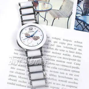 TIVOLINA 蜻蜓亮鑽 鑽錶 陶瓷錶 防水錶 藍寶石水晶鏡面 女錶 白色 MAW3707PP【時間玩家】