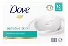 Dove SENSITIVE SKIN Soap Fragrance Free Beauty Bar 16 Bars (3.7 oz each)