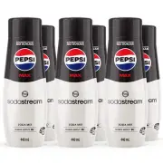 NEW 6x SodaStream Pepsi Max Syrup Mix No Sugar 440mL Sparkling Soft Drink BULK