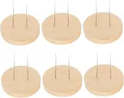 Anneome 6pcs Wooden Base Doll Display Rack Portable Support Stand for Felt Dolls Compact Reliable and Sophisticated Design for Craft Enthusiasts for Shelves and Countertops