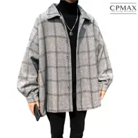 在飛比找樂天市場購物網優惠-CPMAX 毛呢格子大衣外套 韓系小大衣 毛呢外套 大衣 韓