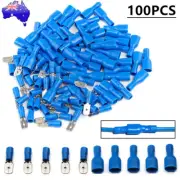 100Pcs Insulated Crimp Spade Terminals Splice Wire Connectors Electrical Kits