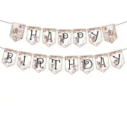 Garden Fairy Flower Fairies Banner Bunting Flag. Lolly Bag Room Deco Party