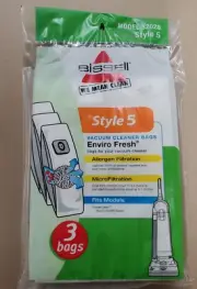 Bissell Style 5 EnviroFresh Vac Bags 3-Pack 32028 PowerClean 35401 3540B Series