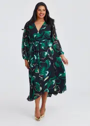 [Taking Shape] Taking Shape Artemis Chiffon Cocktail Dress Size 24 in Print - Plus Size Women's Dresses Print