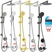 KYLINS Twin Shower Set 8'' Head 3-Mode HandHeld Wall Rail Chrome/Black/Gold/Grey