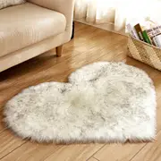 Soft Heart Shaped Area Rug Shaggy Home Bedroom Carpet-Grey