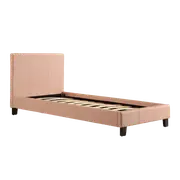 Single PU Leather Bed Frame Pink