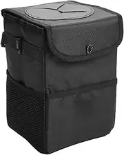 Car Trash Can with Lid Car Dustbin Rubbish Waterproof Auto Trashcan Portable Trash Bag Leak-Proof Storage Box Vehicle Mounted Dustbin Car Storage Bag