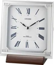 RHYTHM White Table Clock, 17.9 x 16.2 x 8.8 cm, Citizen,4RY712-003