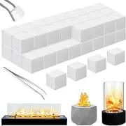 Pangda 48 Pcs 0.79 x 0.79 in Tabletop Fire Pit Ceramic Wool Wick Bioethanol Fuel Table Top Bowl to Extend Burning Time Firepit Sponge Ceramic Fiber Insulation Cotton Core for Rubbing Alcohol