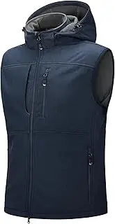 [33,000ft] Mens Softshell Gilet Activewear Vests Windproof Fleece Lined Outerwear Zipped Pockets Sleeveless Softshell Jacket for Leisure, Golf, Travelling