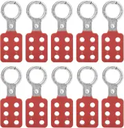 10PCS Lock Out Tag Out Hasp, 6 Hole Design Padlock Hasp for Lockout Station, Saf