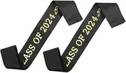 TINEASUR 2pcs Class of 2024 Graduation Sash Set Senior Sashes Satin Grad Party Straps