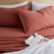 MyHouse Stonewash Pillowcase Pair 48X73cm 100% Cotton - Clay