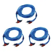 3pcs 5M 2 to 2 Plug Car Stereo Audio Copper Cable System Amplifier8668