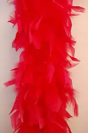 Red Chandelle 80 Gram Feather Boas 2-Yards For Halloween, Costume, Party, Art