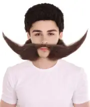 HPO Adult Men's Big Sideburn Beard & Mustache, Perfect for Cosplay, M-1429