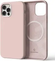 [Sinjimoru] Magnetic Silicone Case for iPhone 12 Mini, Anti-Dust and Compatible with Magsafe, iPhone 12 Mini Silicone Case for MagSafe Pink