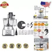 14-Cup Food Processor with 800W Motor & Die-Cast Silver Base for Home Chefs
