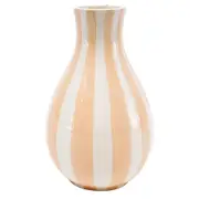Urban Products Home Shelf Decor Decorative Stripe Flower Vase Peach 18cm