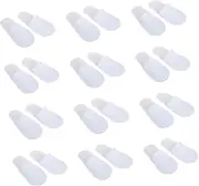Beaupretty 24 Pairs Disposable Salon Slippers Comfortable Coral Fleece Footwear for Home and Hairdressing Use Lightweight and Skidproof for Guests and Salons White