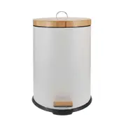 Eco Basics 20L Rubbish Bin/Trash Garbage Can Waste Container Storage Round White