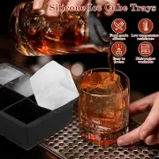 Whiskey Ice Cubes Mold with Lid and Funnel Round and Square Ice Cube Tray ky