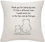 Thank You Mum Cushion Cover Throw Pillow Case, Gifts for Mom/Mummy - Thank you for being my mum