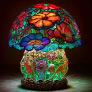 Table Lamp Colored Resin Flower Mushroom Series Table Lamp 7.8 Inch Night Lamp