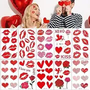 10Pcs Tattoo Stickers, Valentine's Day Love Lips Tattoo Stickers, One-Time Tattoo Stickers, Temporary Tattoo Stickers, Lovers Dating Confession Tattoo Stickers (love)