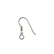 Silver Tone Ear Wires with Pearl Bead Adornment (10)