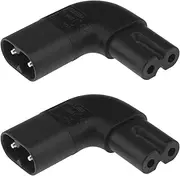 SING F LTD 2Pcs C8 to C7 2Pin Male to Female Side Bend Power Adapter 250V 2.5A C8 Male to C7 Female Extended Power Converter for TVs Monitors Printers Laptops