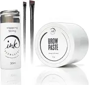 Brow Mapping Kit with White Brow Paste [Large 15g Bottle] White Brow Mapping String [30 m ] and 2 Eyebrow Brush Set for Microblading Supplies, PMU Supplies and Brow Brush Microblading Kit; Brow brush