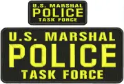 U.S. MARSHAL P TASK FORCE EMB PATCH 4.75X11 AND 2X5 VELCR@ ON BACK YELLOW ON BLK